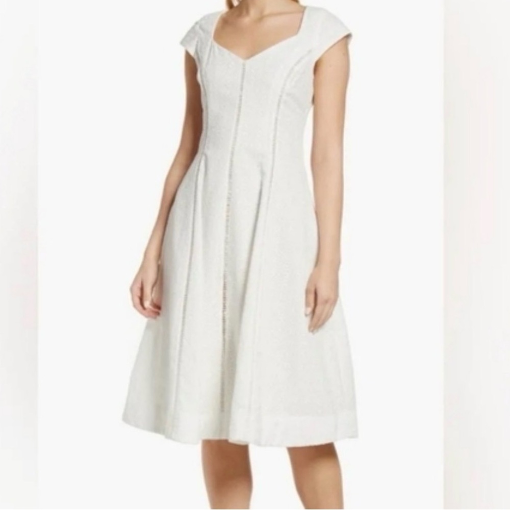RACHEL PARCELL white eyelet fit and flare dress